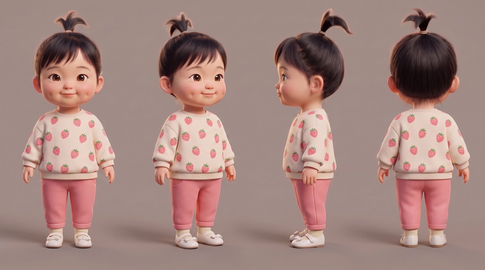 Ellie character sheet — locked outfit, expressions and poses