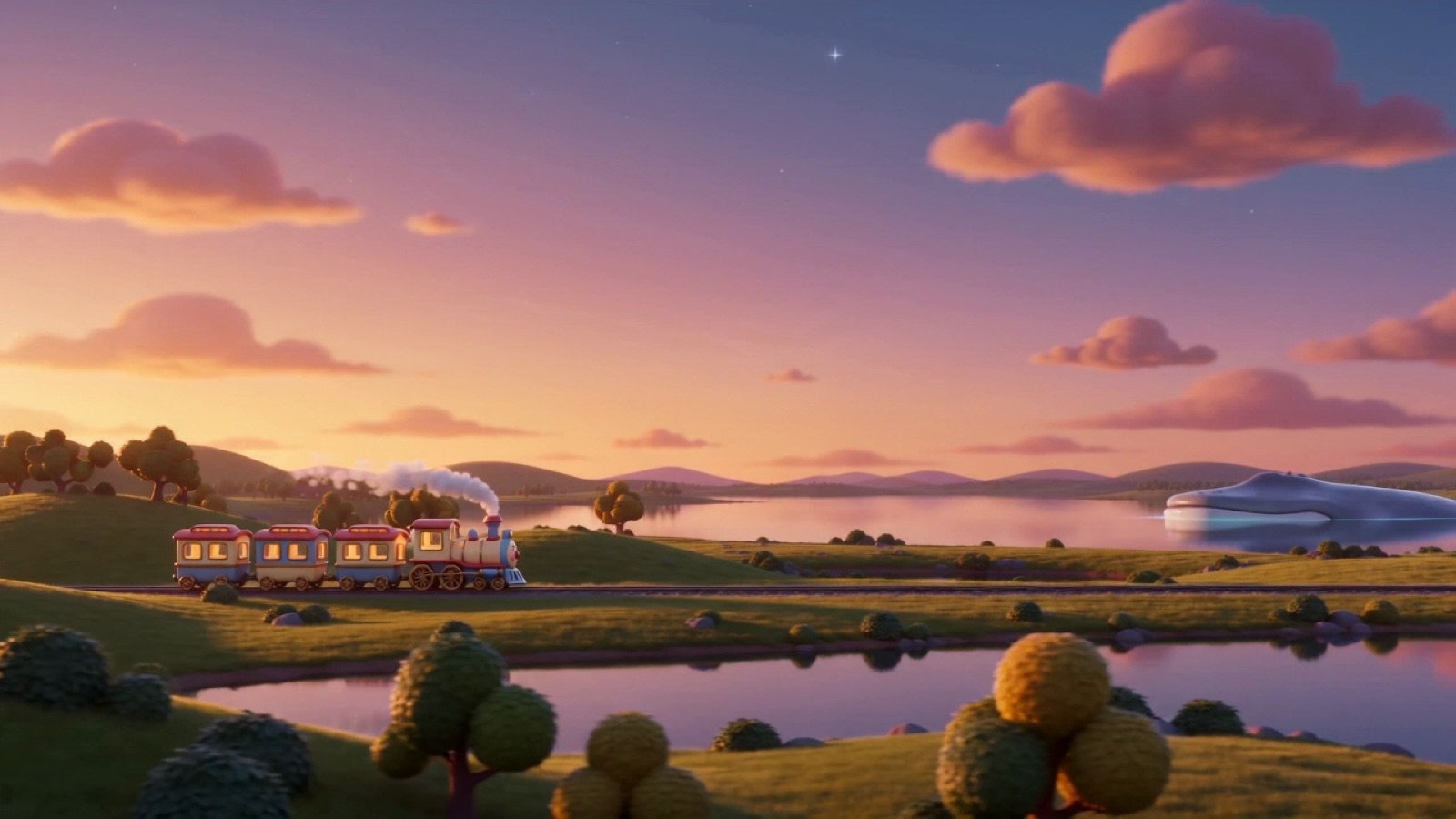Finale sunset lake environment plate