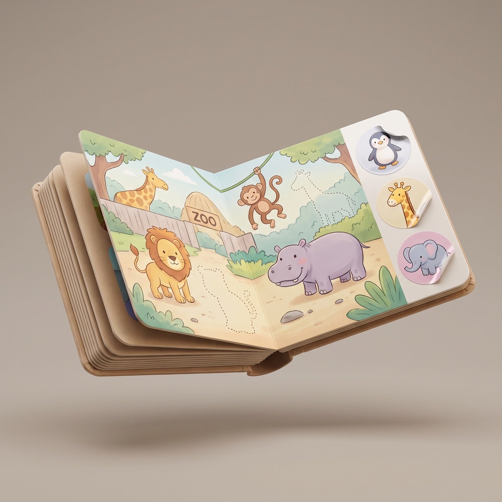 Sticker book prop sheet