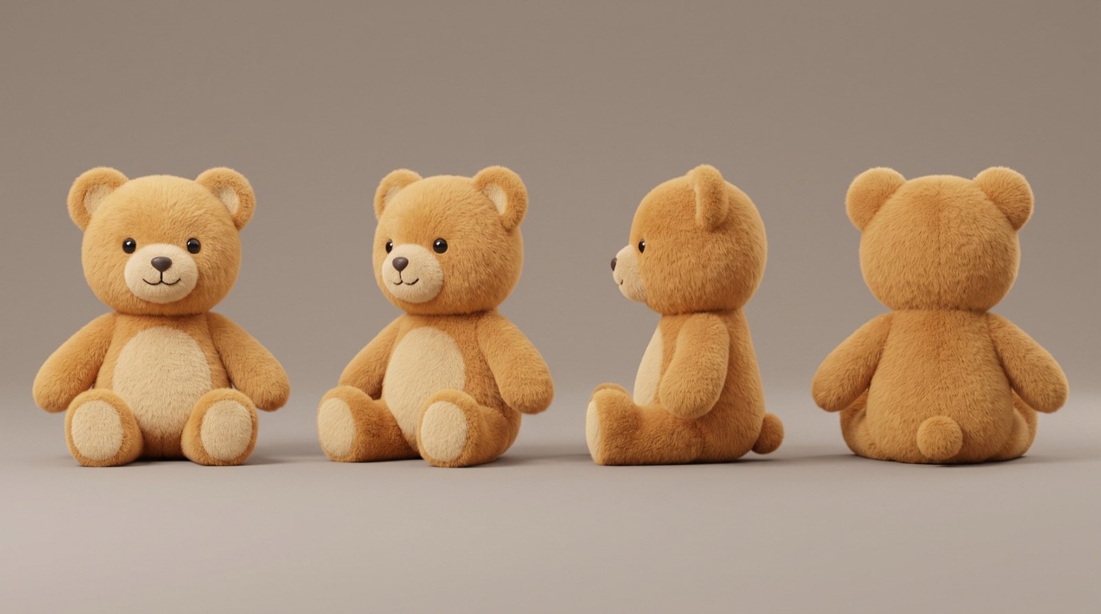 Teddy bear prop sheet, multiple angles